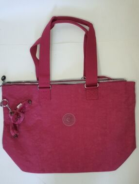 Kipling Raspberry Large Tote NWOT - Never Used